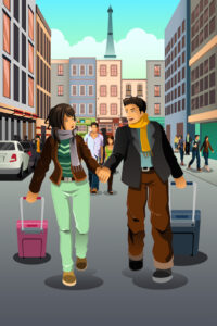 Couple traveling together